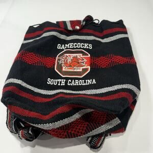 Pinzon Gamecock Backpack Bag‎ Boho Hippie Red Black Embroidered Drawstring
